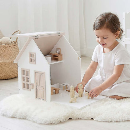 Koda Doll House with Family & Furniture Set Soft Pink