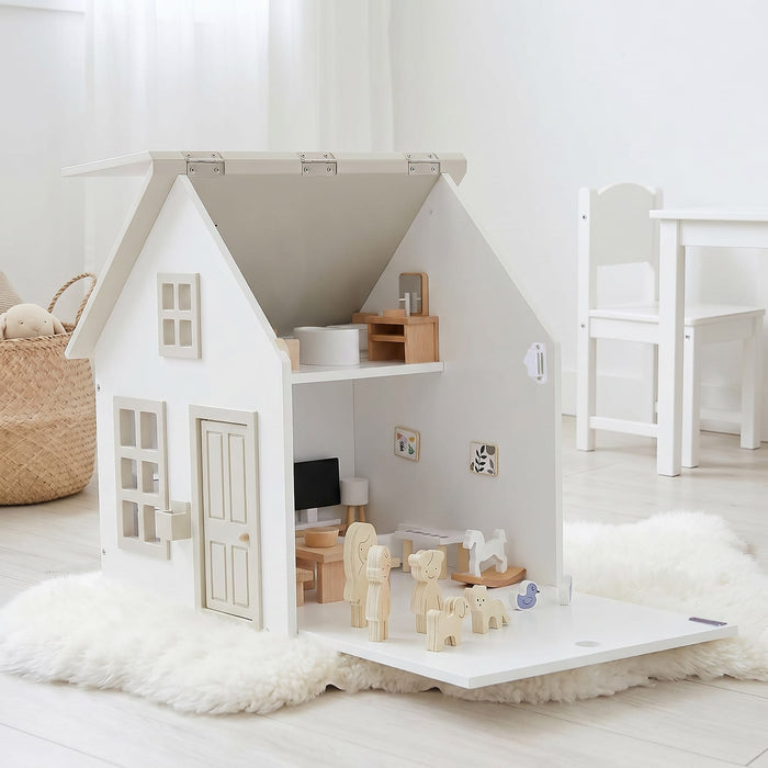 Koda Doll House with Family & Furniture Set Nougat