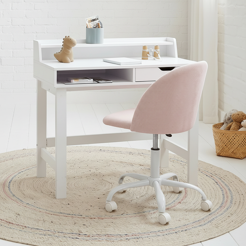 Leon Study Desk & Amari Desk Chair Set Blush Pink Corduroy