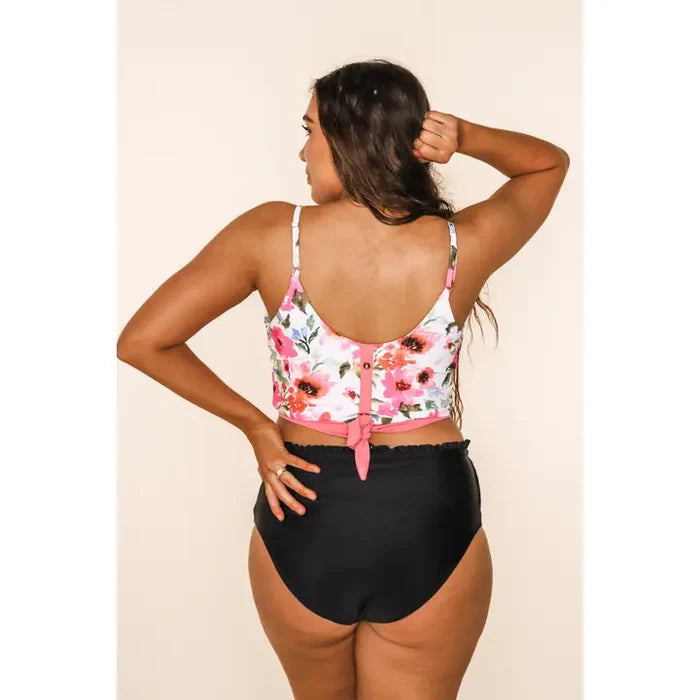 Lindal Pink Floral Button Back Top