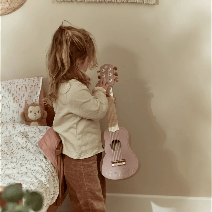 Little Dutch Safari Friends Wooden Guitar Pink