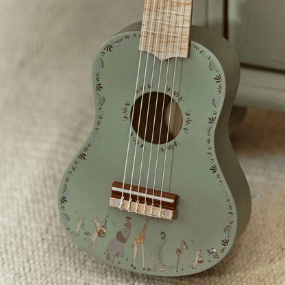 Little Dutch Safari Friends Wooden Guitar Green