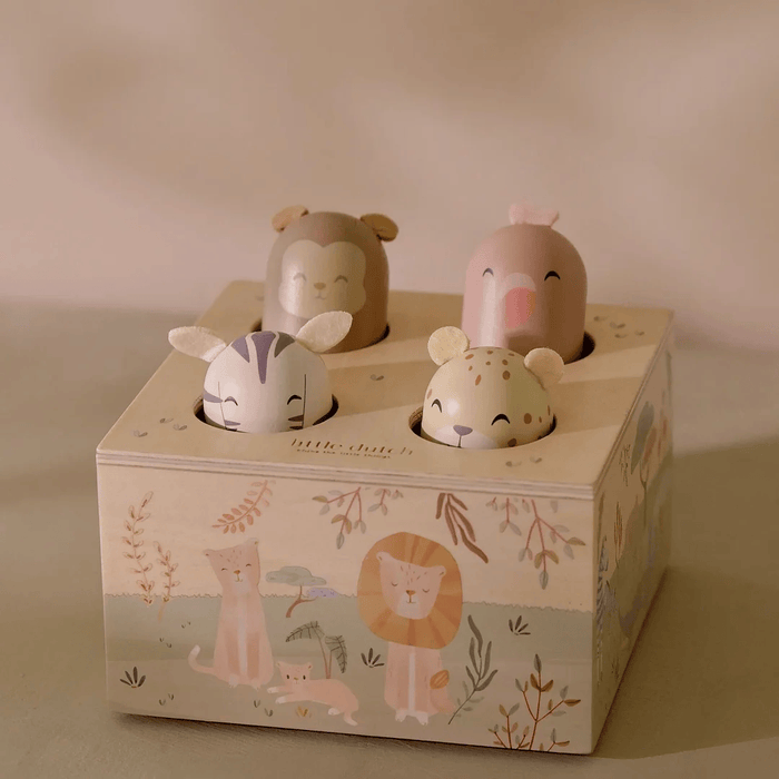 Little Dutch Safari Friends Wooden Pop-Up Toy