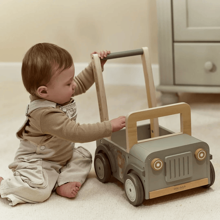 Little Dutch Safari Friends Wooden Push Safari Car