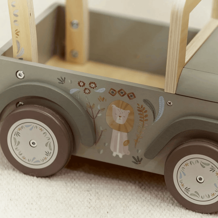 Little Dutch Safari Friends Wooden Push Safari Car