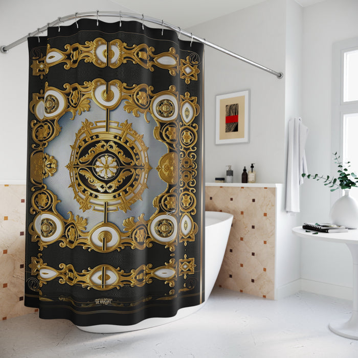 Majestic Baroque Shower Curtain Decorative Golden Curtain Bathroom Curtain | D20193