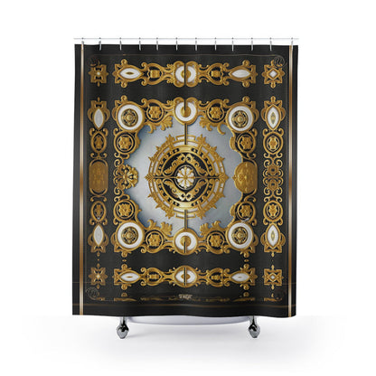 Majestic Baroque Shower Curtain Decorative Golden Curtain Bathroom Curtain | D20193