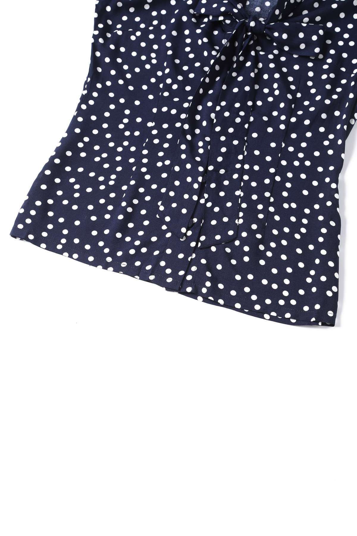 Margaret Polka Dot Long Sleeved Blouse In Dark Blue