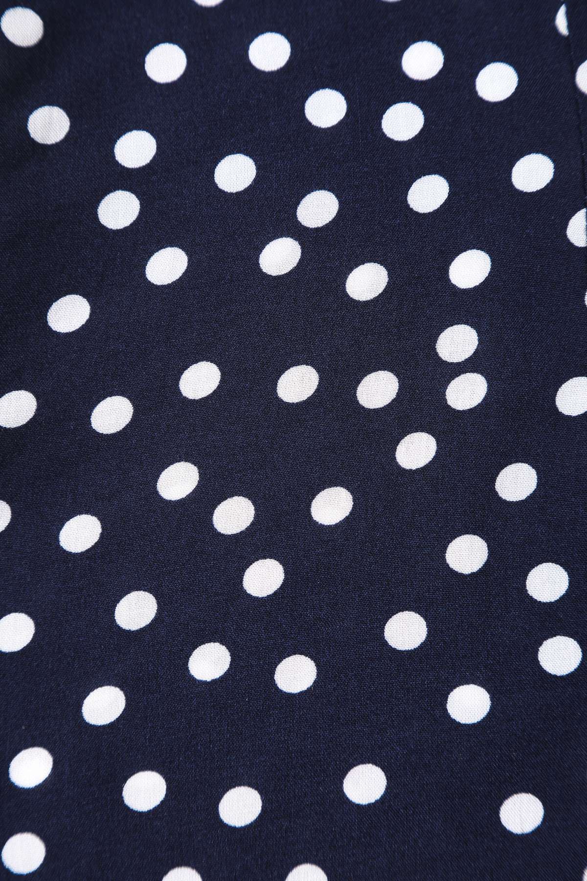 Margaret Polka Dot Long Sleeved Blouse In Dark Blue
