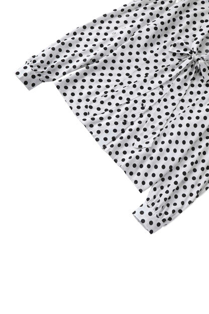 Margaret Polka Dot Long Sleeved Blouse In White