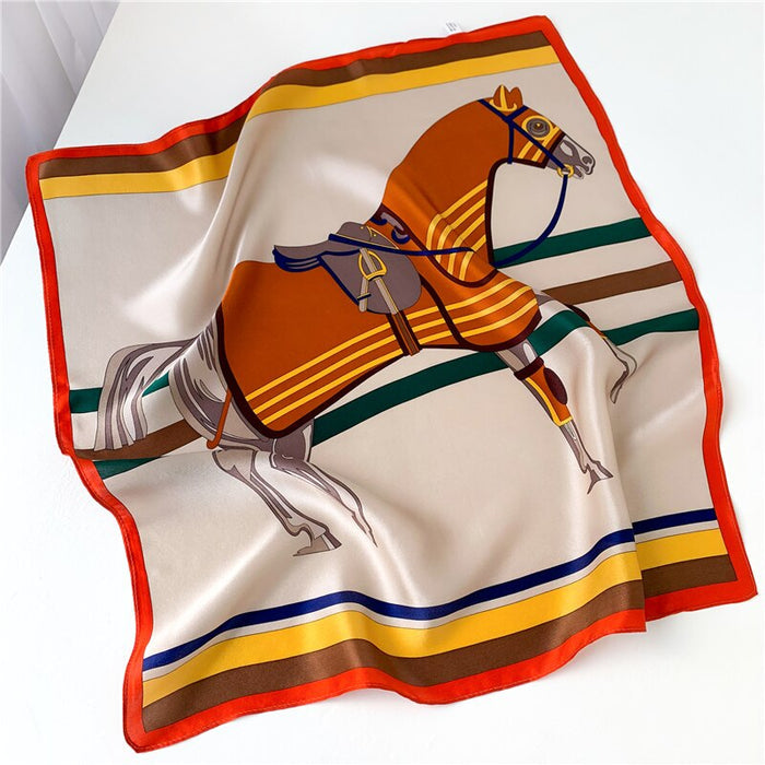 Maxine Beige Silk Scarf / 53cm