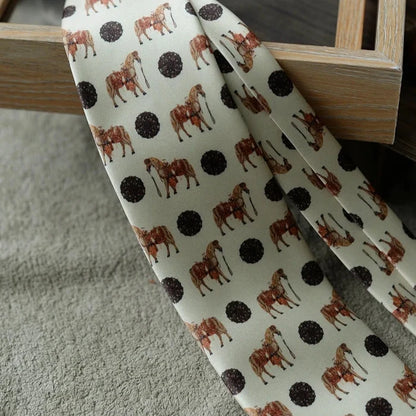 Men's Tie Horse Cream