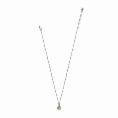 Brighton pendant necklace with two-tone star medallion, crystal accent, and silver-tone chain on a white background