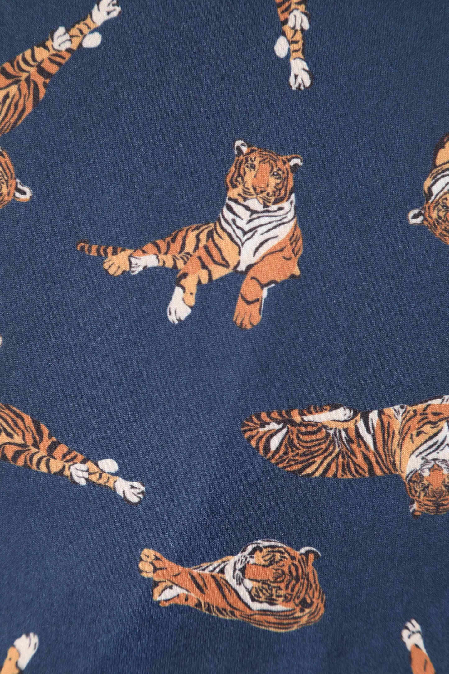 Matilda Navy Blue Tiger Print Wrap Dress