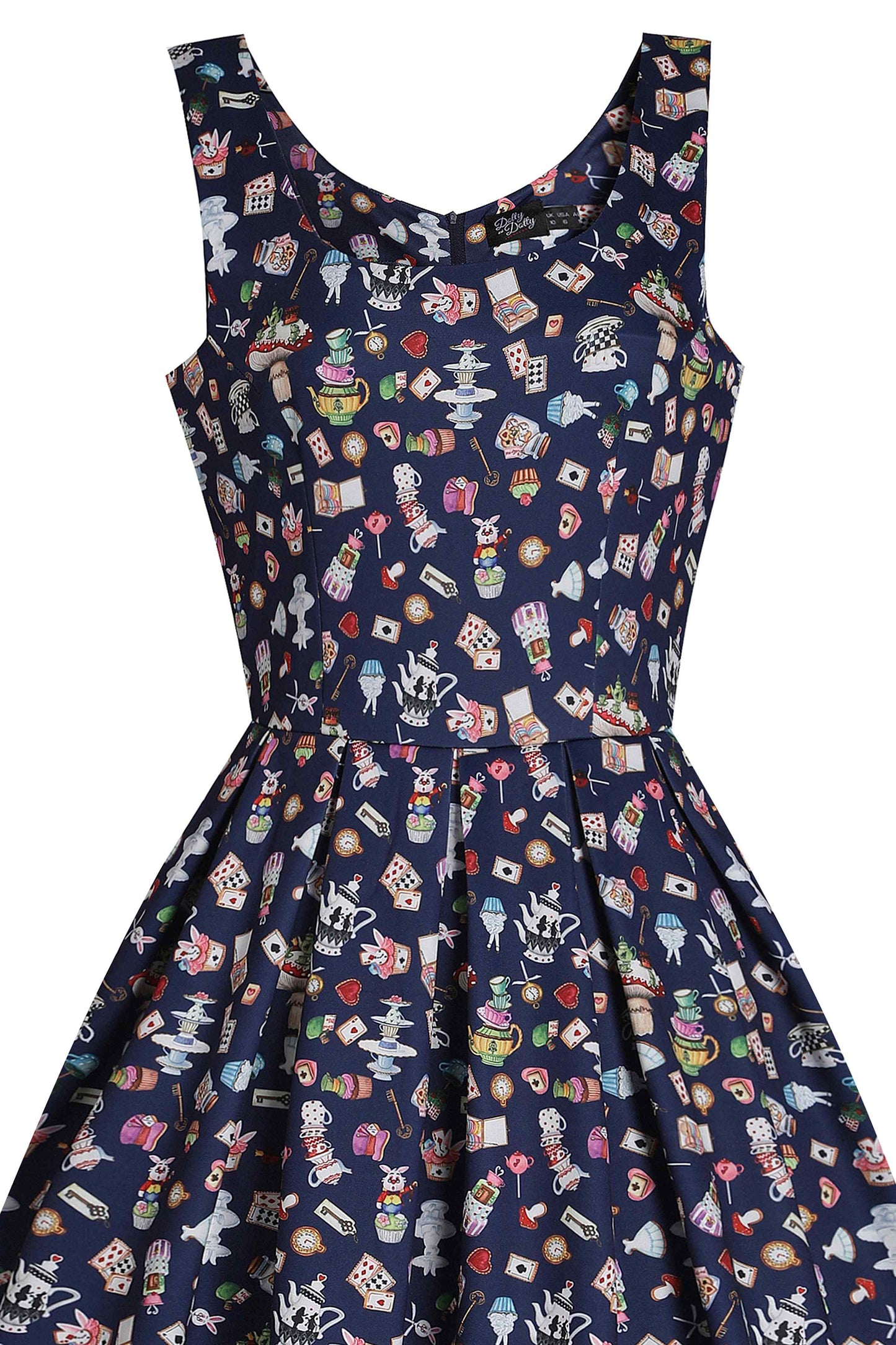 Amanda Navy Blue Wonderland Swing Dress