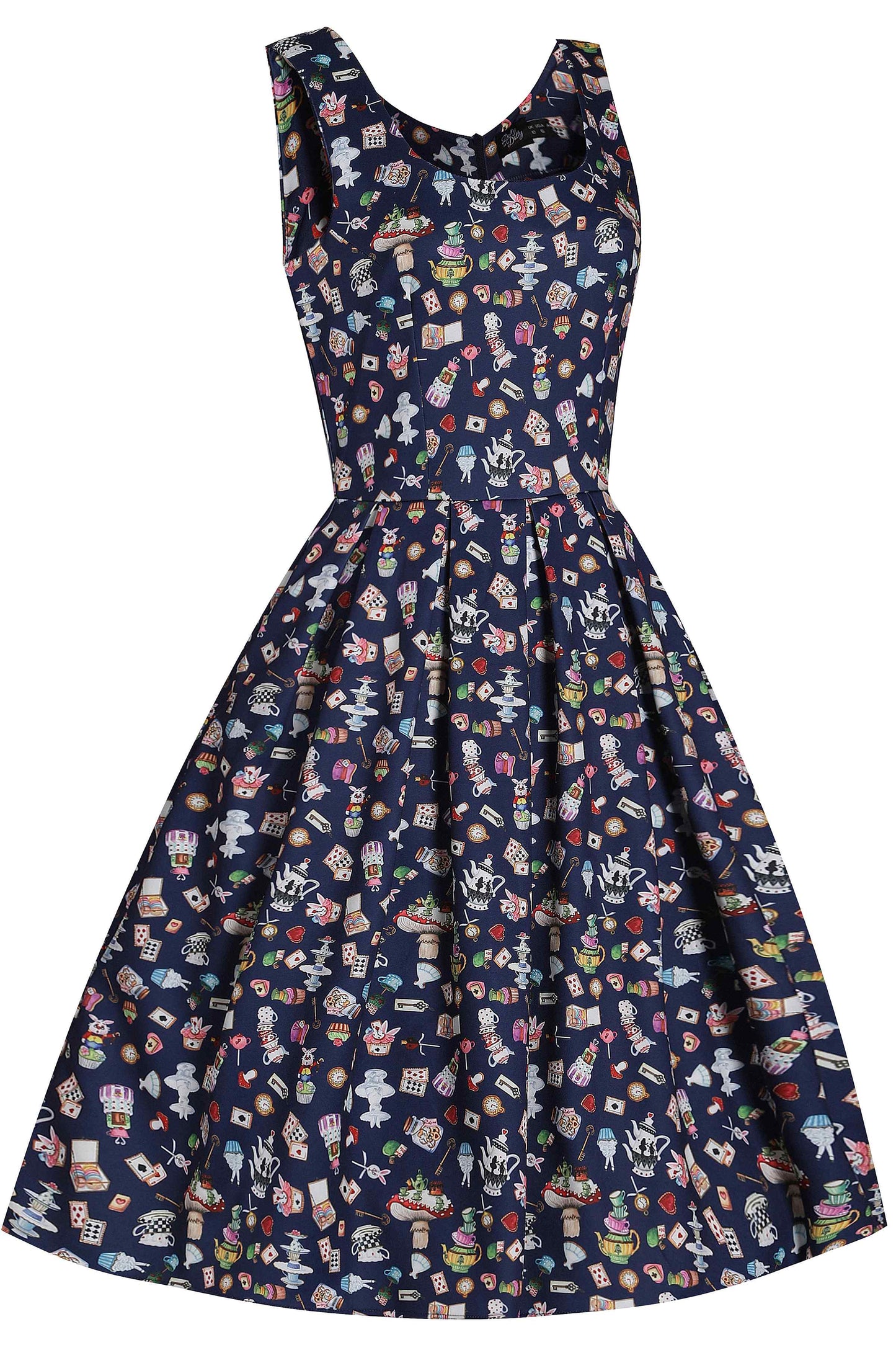 Amanda Navy Blue Wonderland Swing Dress