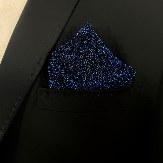 Navy Glitter Pocket Square