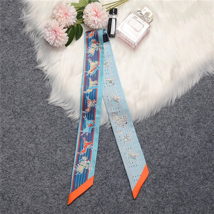 Nina Blue Twilly Skinny Scarf
