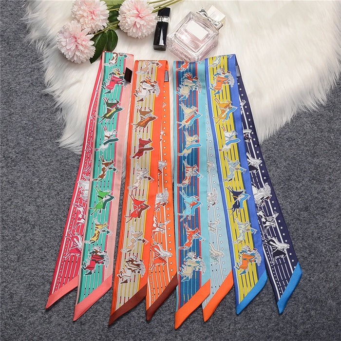Nina Blue Twilly Skinny Scarf