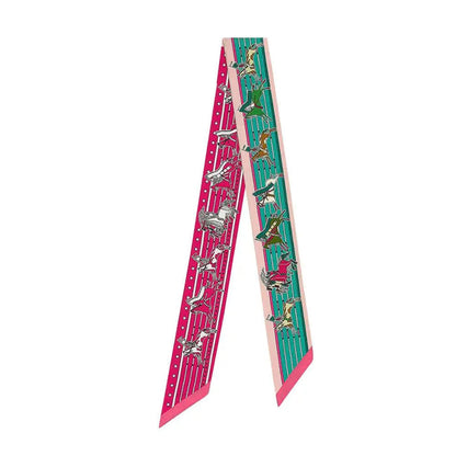 Nina Pink & Blue Twilly Skinny Scarf