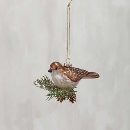 Partridge Glass Christmas Ornament #100-C227
