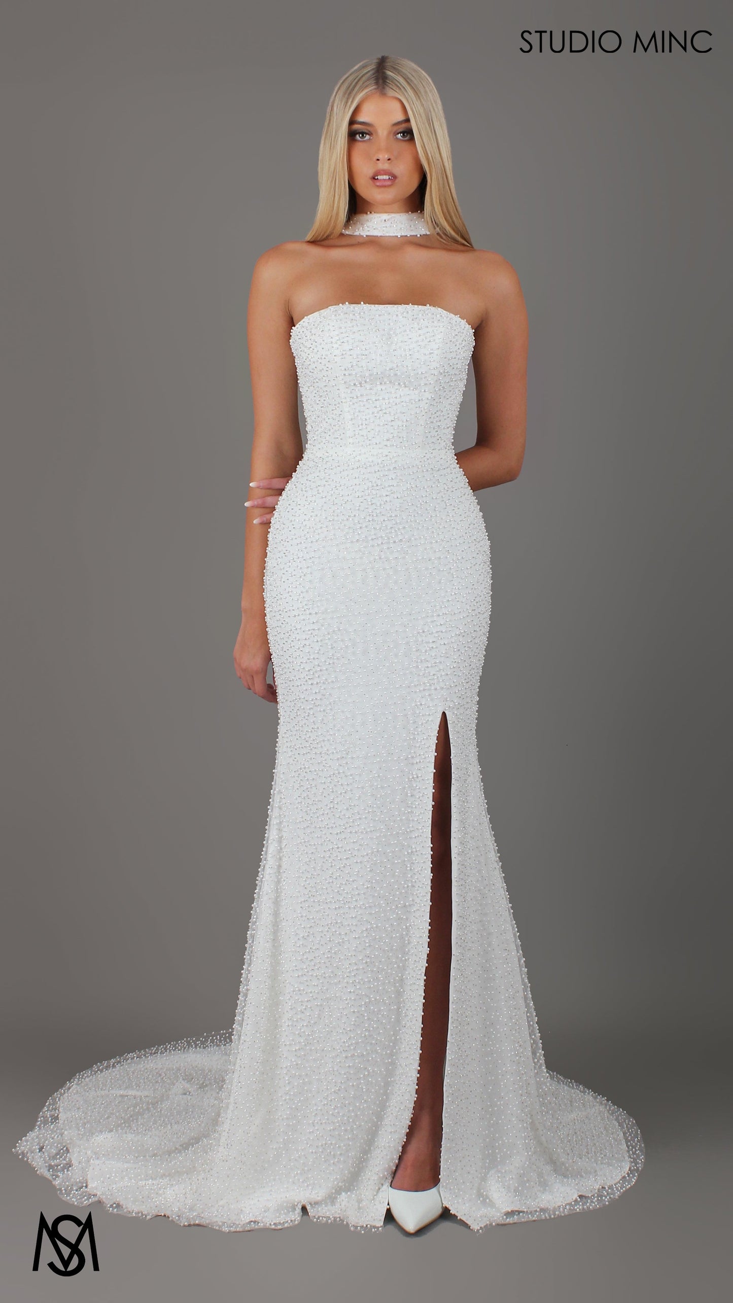 Luster - Wedding Dress | Strapless Pearl Fitted mermaid silhouette