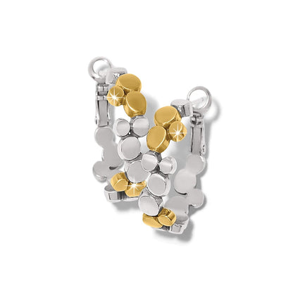 Brighton hinged bracelet with two-tone silver and gold cluster beaded design shown open on a white background