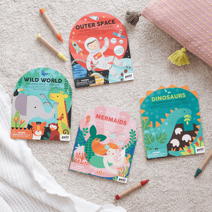 Petit Collage Colouring Book with Sticker - Mermaids
