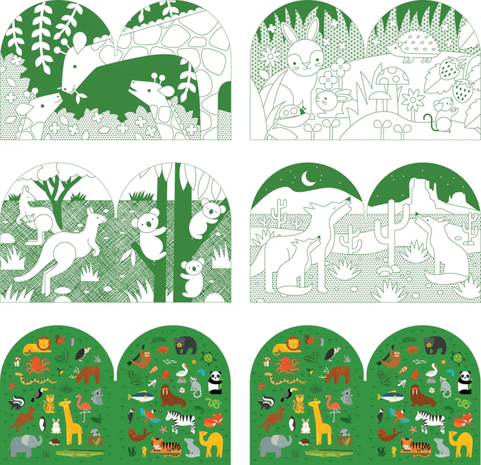 Petit Collage Colouring Book with Sticker - Wild World