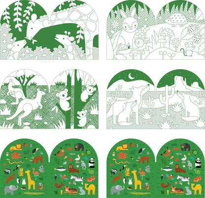 Petit Collage Colouring Book with Sticker - Wild World