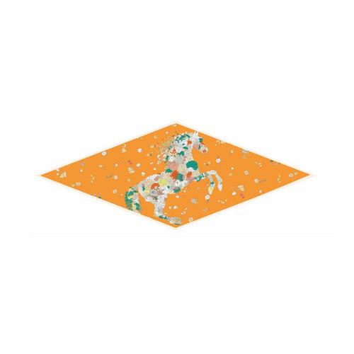 Pia Orange Silk Diamond Scarf