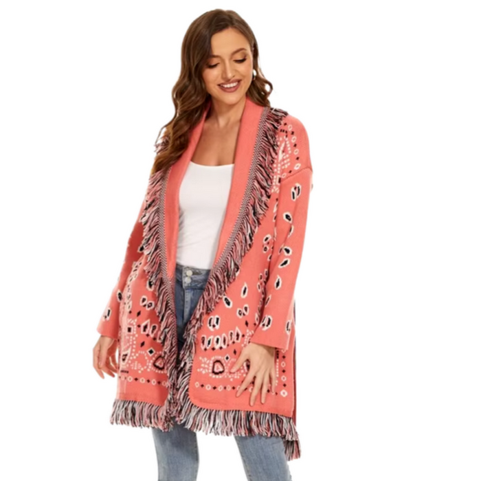 Pink Ahanu Oversized Cardigan Jacket