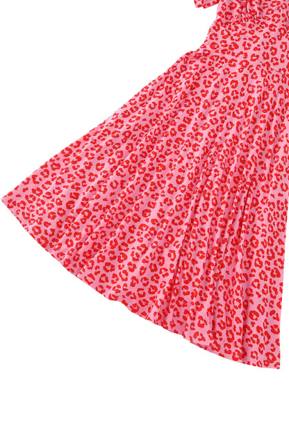 Julia Pink Cheetah Print Midi Dress