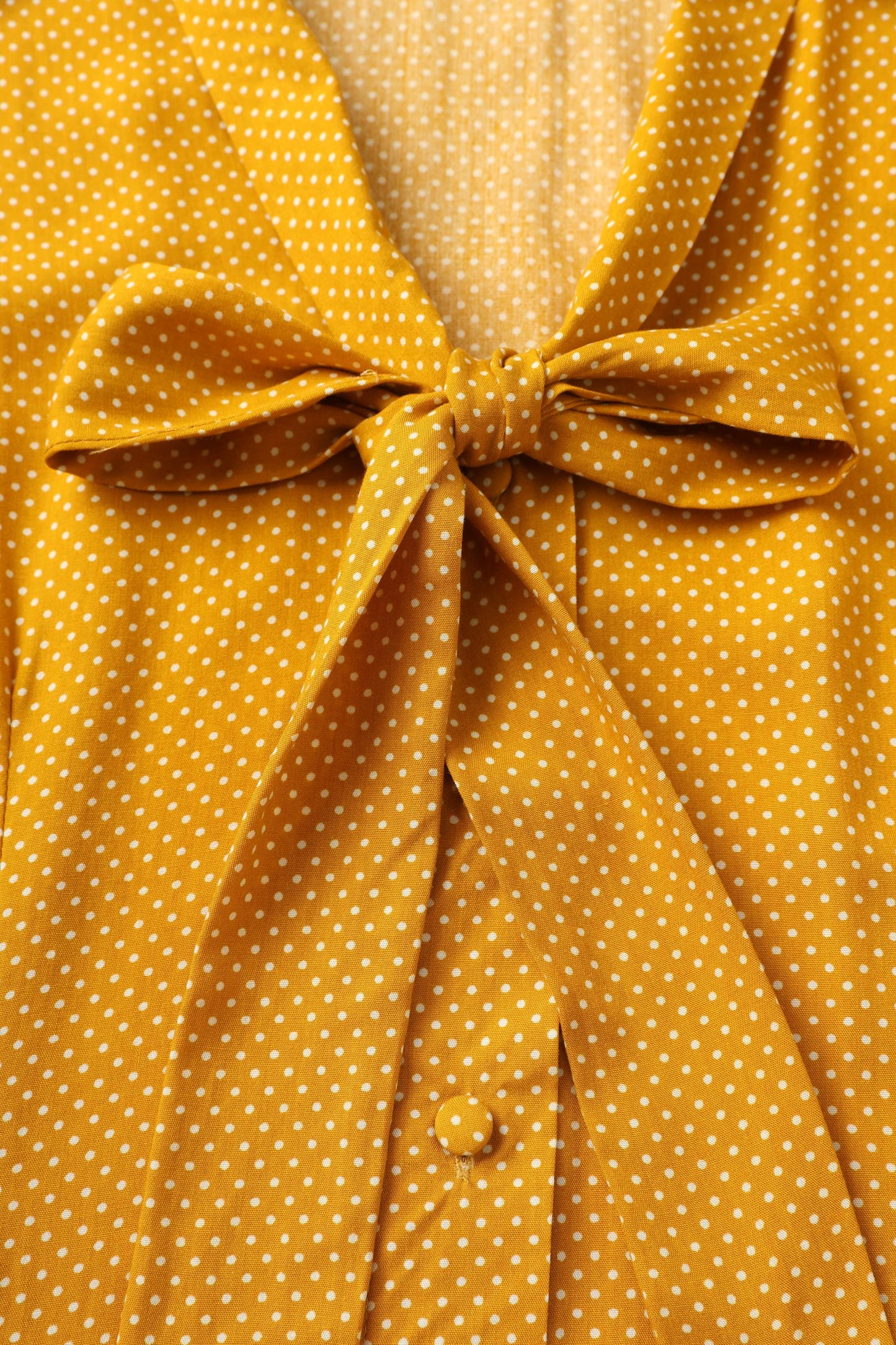 Margaret Polka Dot Long Sleeved Blouse In Yellow