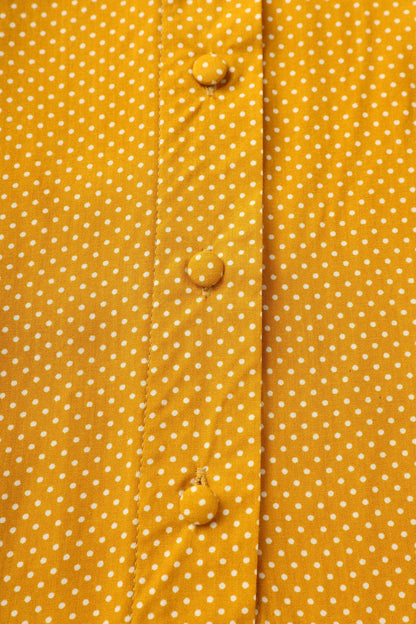 Margaret Polka Dot Long Sleeved Blouse In Yellow