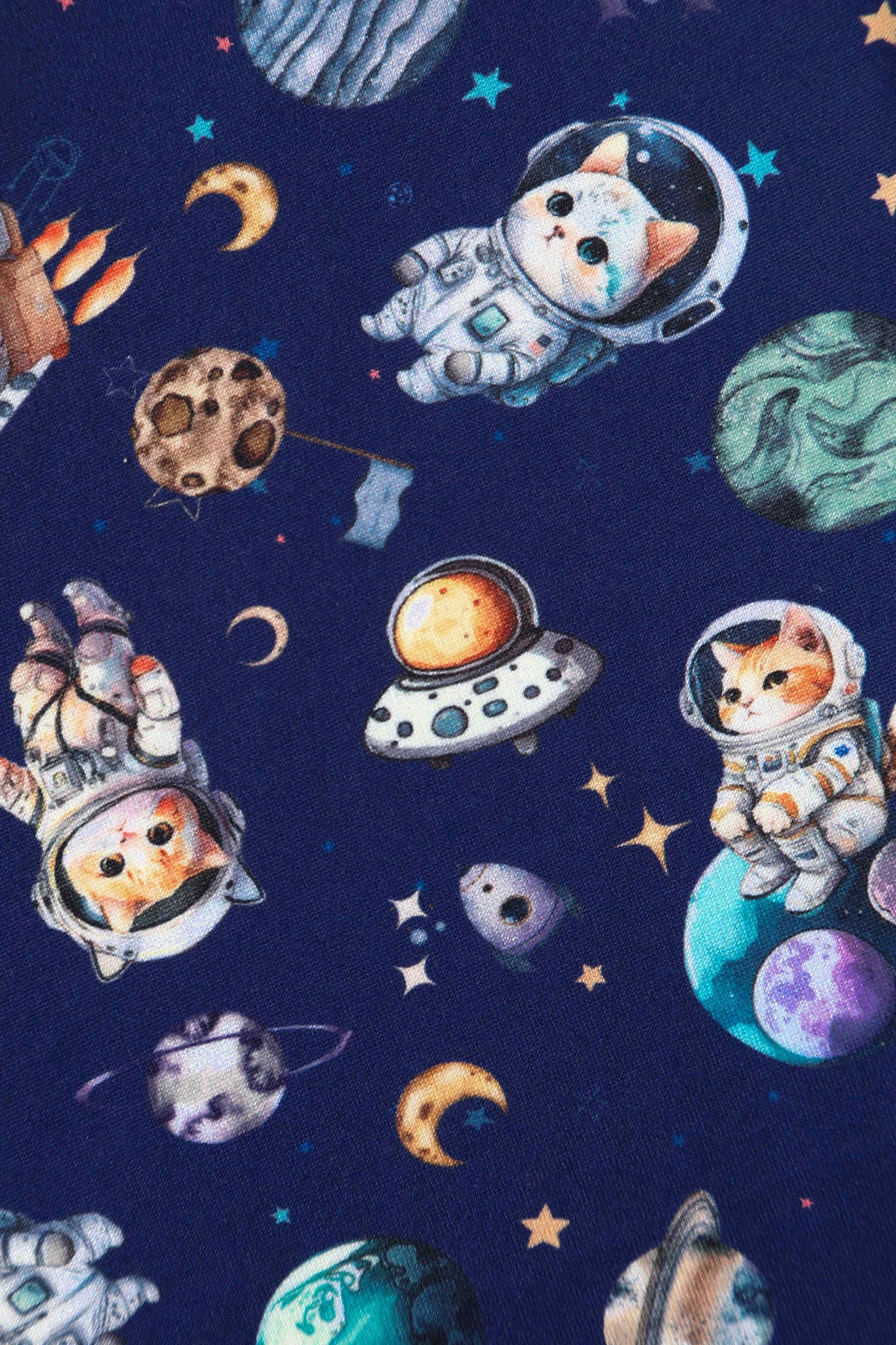Brenda Purple Astronaut Cat In Space Flared Dress