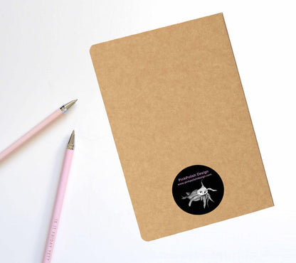 PinkPolish Design Notebook "Q in Space" Astronaut Inspired Notebook / Sketchbook / Journal