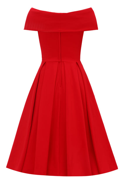Beverly Red Off Shoulder Dress