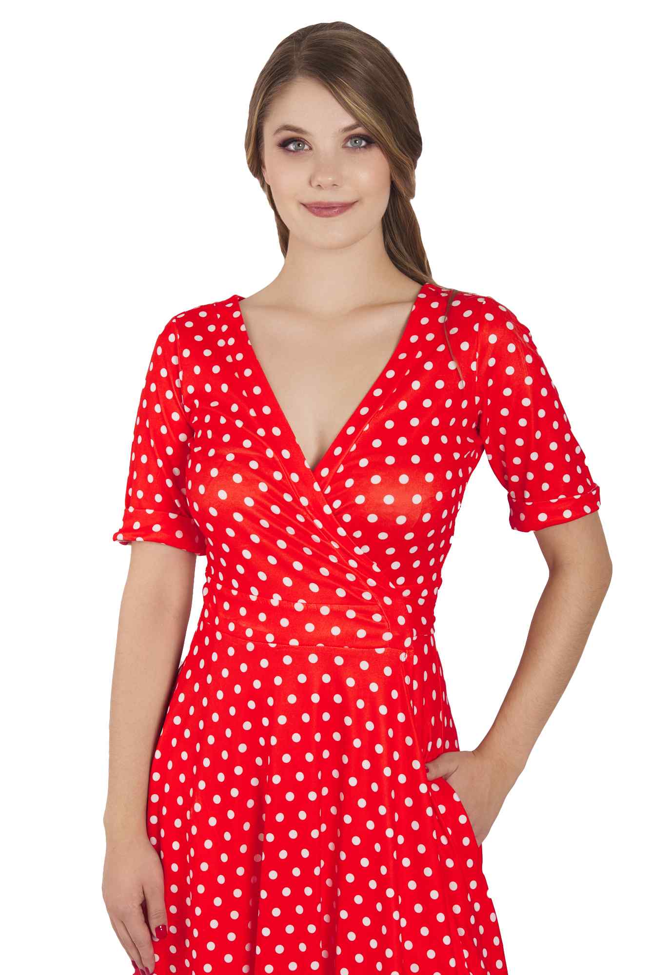 Matilda Red Polka Dot Wrap Dress