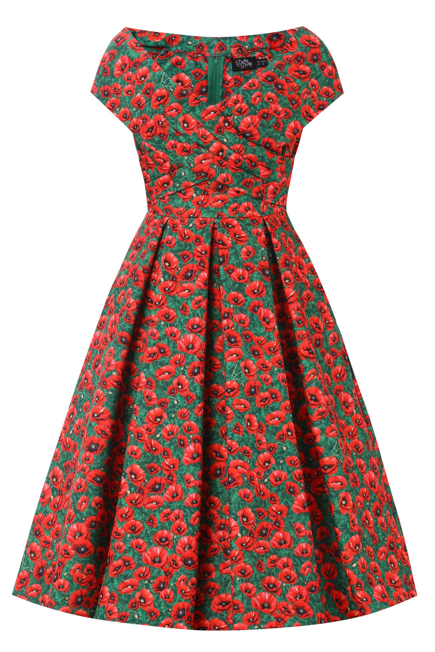 Beverly Red Poppy Garden Off Shoulder Dress