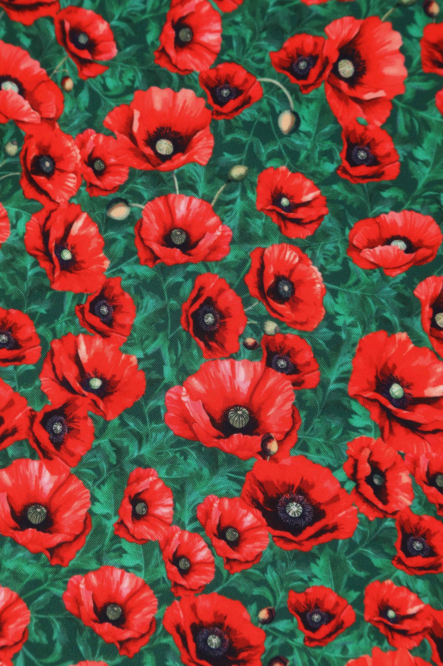 Beverly Red Poppy Garden Off Shoulder Dress