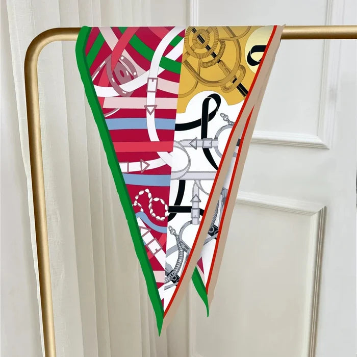Reins Red Silk Diamond Scarf