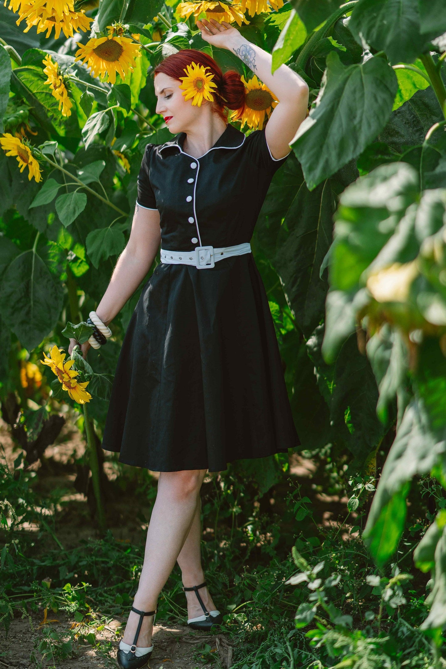 Penelope Retro Diner Black Shirt Dress