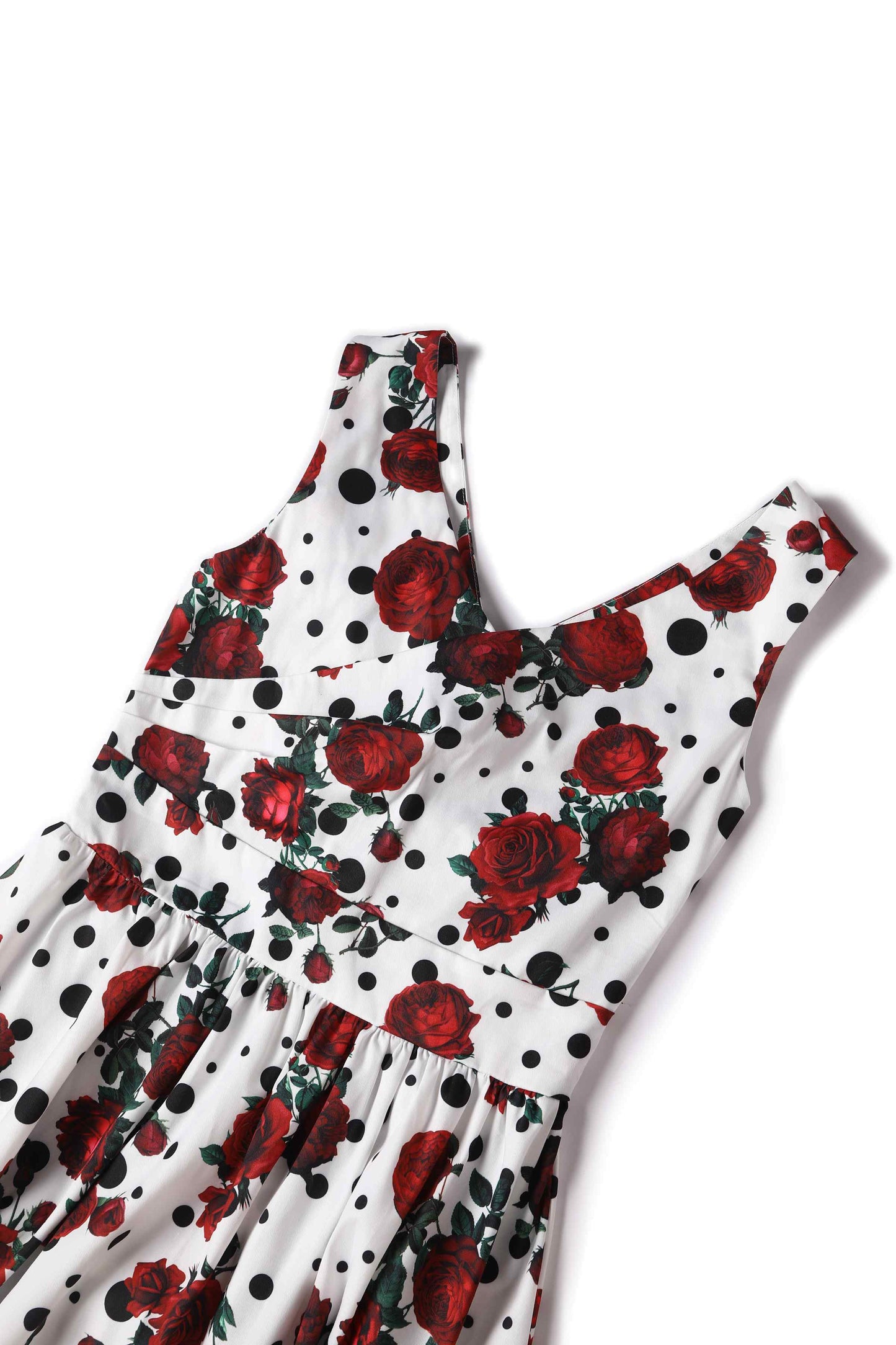 May Retro Rose & Polk Dot Circle Dress
