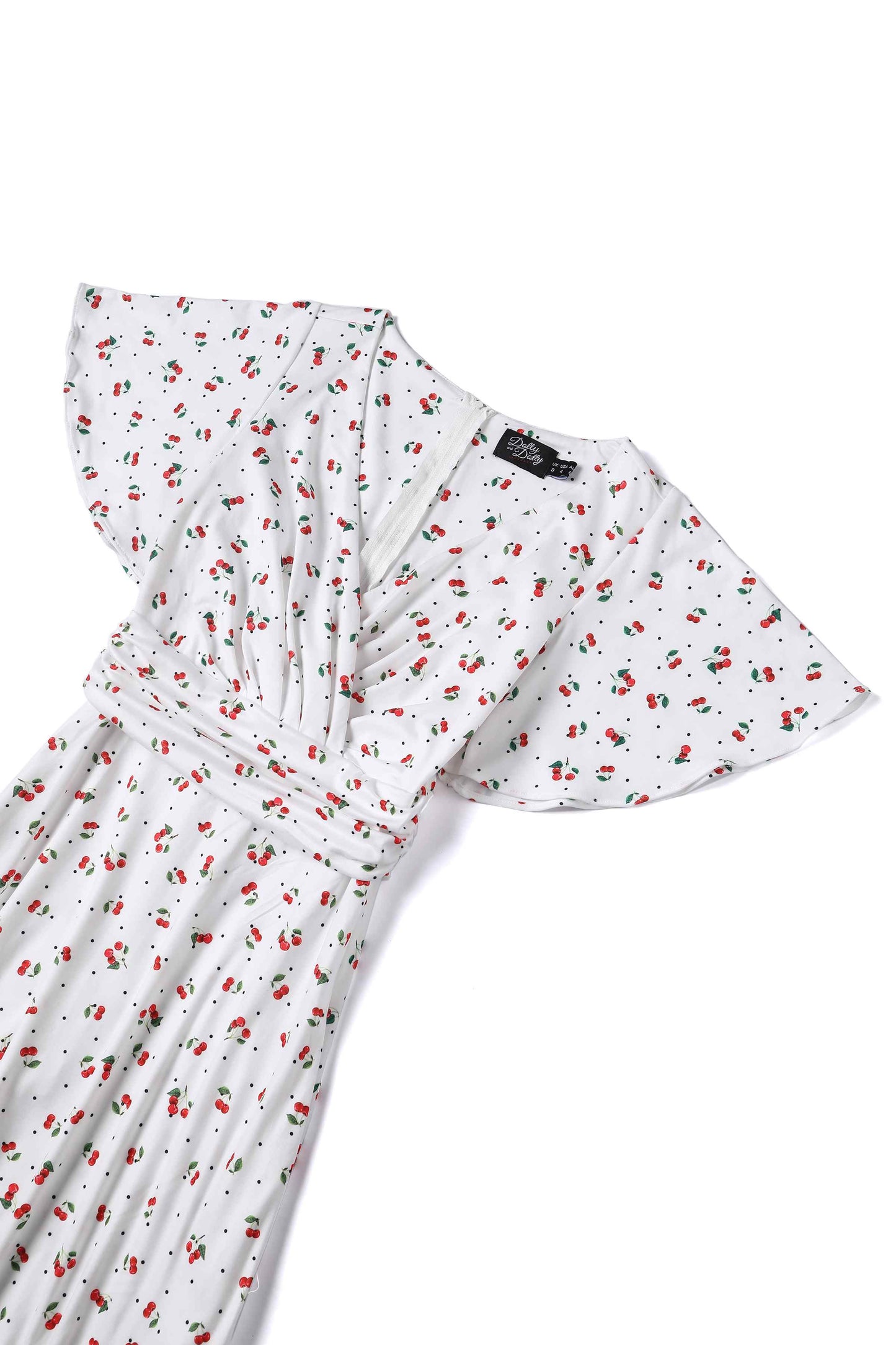 Donna Cherry White Crossover Bust Dress
