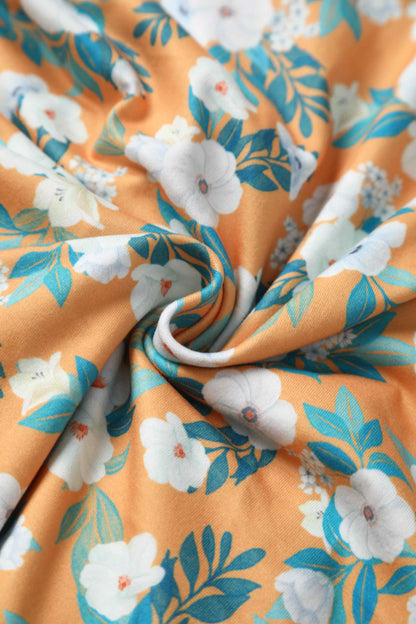 Julia Rosaceae Floral Midi Dress In Yellow