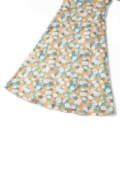 Julia Rosaceae Floral Midi Dress In Yellow