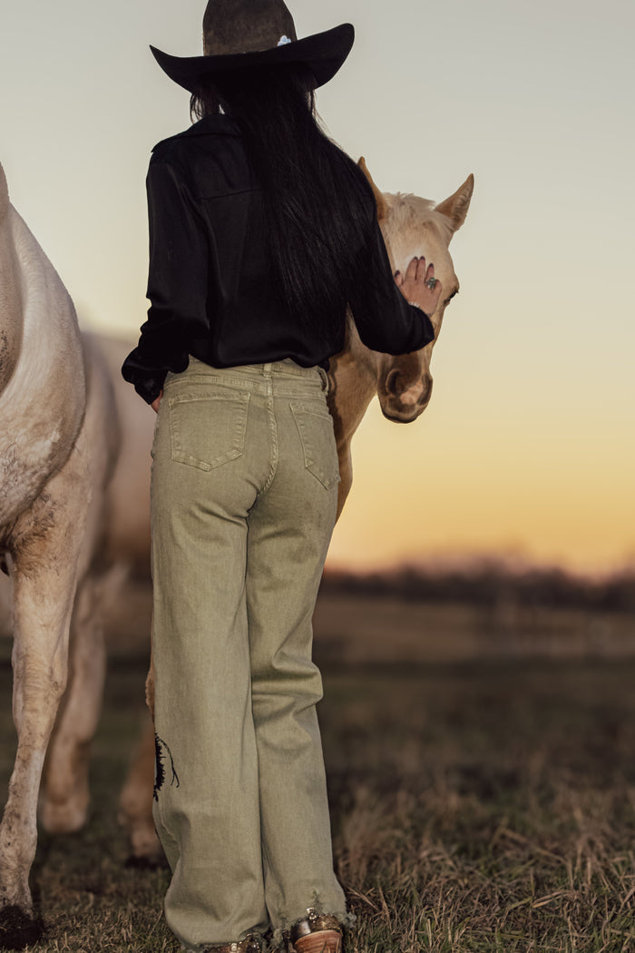 Sagebrush Tap dance denim in Sage *very limited edition*