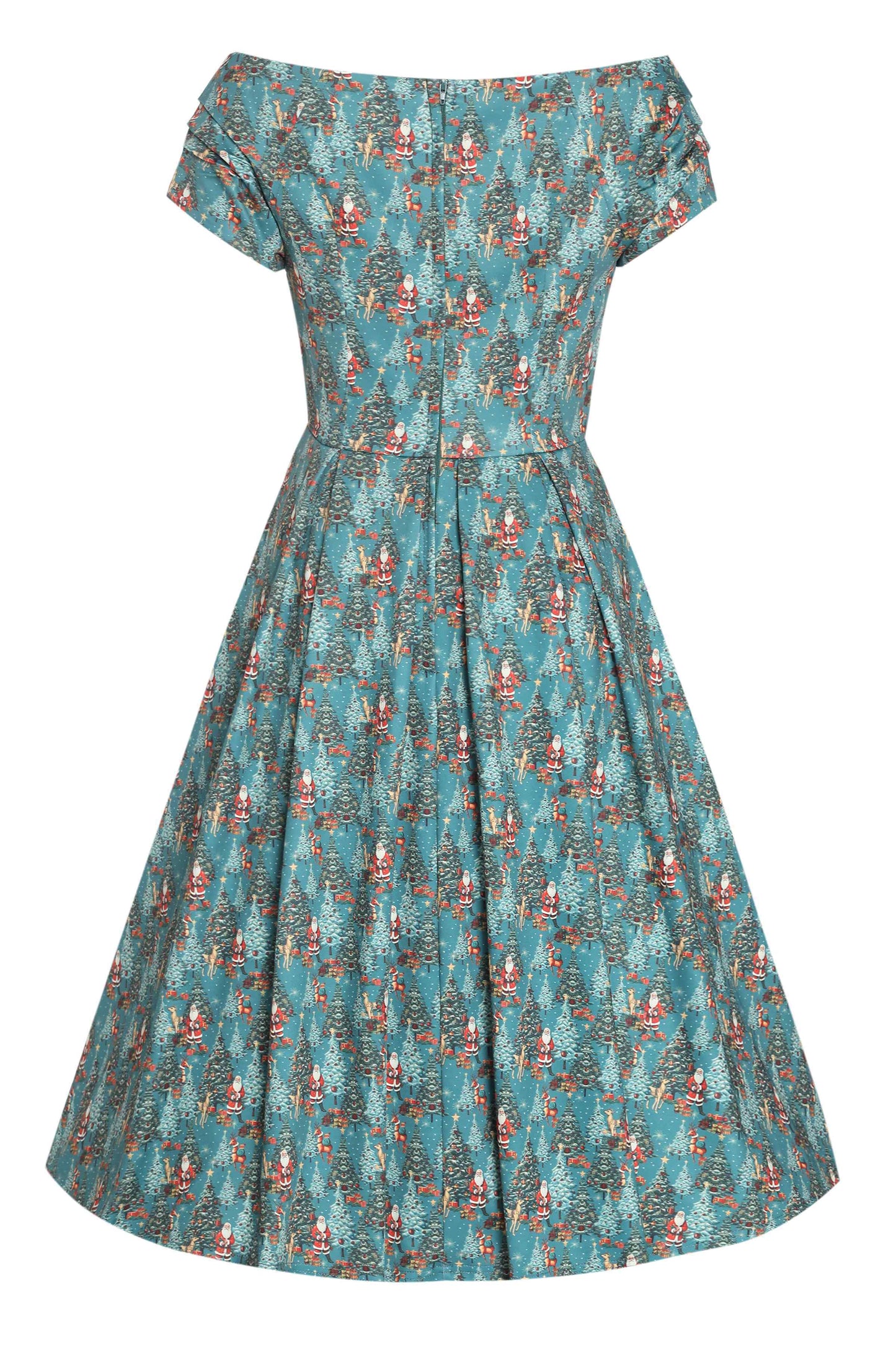Lily Santa & Reindeer Green Circle Dress