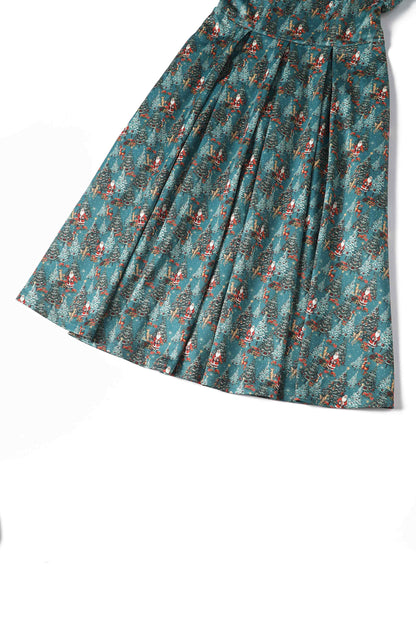 Lily Santa & Reindeer Green Circle Dress